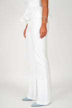 Embroidered Fleur Linen Pants